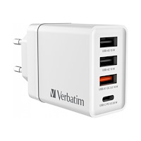 VERBATIM Verbatim strömadapter - 24 pin USB-C, 3 x USB typ A - 30 Watt
