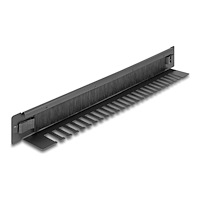 DeLOCK Delock panel med rektangulär kabelgenomgång - 1U - 19" - med kabelfäste, utan verktyg