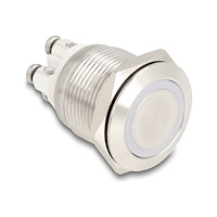 DeLOCK Delock - tryckknapp - för 19 mm installation, 4 x skruvterminal, blå LED