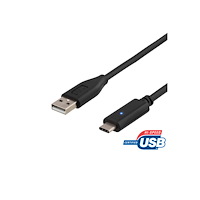 Deltaco DELTACO - USB typ C-kabel - USB till 24 pin USB-C - 1 m