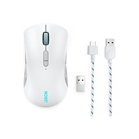 Lenovo Lenovo Legion M600 Gaming Mouse - mus - 2.4 GHz, USB 2.0, Bluetooth 5.0 - blasvart (chassi), stingrocka (överst)
