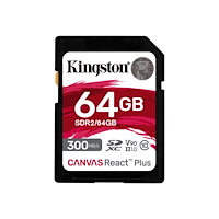 Kingston Technology Kingston Canvas React Plus - flash-minneskort - 64 GB - SDXC UHS-II