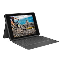 Logitech Logitech Rugged Folio - tangentbord och foliefodral - QWERTY - nordiskt (danska/finska/norska/svenska) - grafit Inmatnin...
