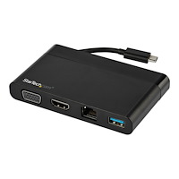 StarTech.com StarTech.com USB C Multiport Adapter with HDMI, VGA, Gigabit Ethernet & USB 3.0, USB C to 4K HDMI or 1080p VGA Display M...