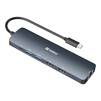 Sandberg Sandberg - dockningsstation - USB-C - HDMI, DP - 100Mb LAN