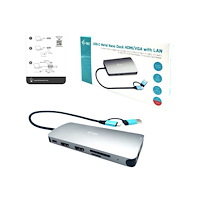 i-tec i-Tec Nano Dock - dockningsstation - USB 3.0 / USB4 / Thunderbolt 4 - VGA, 2 x HDMI - 1GbE