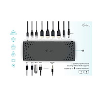 i-tec i-Tec - dockningsstation - USB-C / USB 3.0 / Thunderbolt 3 / Thunderbolt 4 - 2 x HDMI, 2 x DP++ - 1GbE