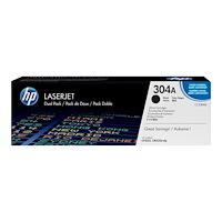 Hewlett-Packard HP 304A - 2-pack - svart - original - LaserJet - tonerkassett (CC530AD)