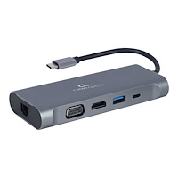 Gembird Cablexpert A-CM-COMBO7-01 - dockningsstation - USB-C 3.1 - HDMI, VGA - 1GbE