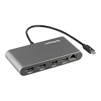 StarTech.com StarTech.com Thunderbolt 3 Mini Dock - Portable Dual Monitor w/HDMI 4K 60Hz - 2X USB-A Hub (3.2/2.0), GbE - 28cm Cable -...