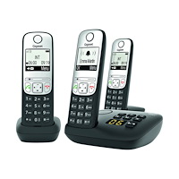 Gigaset Communications Gigaset A690A Trio - trådlös telefon - svarssysten med nummerpresentation + 2 extra handuppsättningar