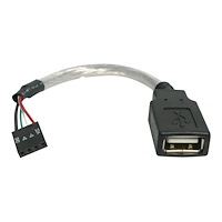 StarTech.com StarTech.com 15 cm USB 2.0-kabel - USB A-hona till USB-moderkorthuvud med 4 stift F/F - USB-kabel - USB till 4 stifts US...
