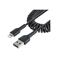 StarTech.com StarTech.com 1 m USB till Lightning-kabel, MFi-certifierad, iPhone-spiralladdarkabel, svart, TPE-mantel med slitstark ar...