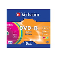 VERBATIM Verbatim Colours - DVD-R x 5 - 4.7 GB - lagringsmedier