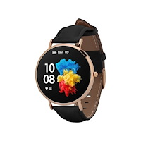 Garett Garett Verona smartklocka, silverfärgad boett med svart läde...