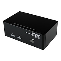StarTech.com StarTech.com DVI VGA KVM-switch för dubbla skärmar USB med 2 portar, audio & USB 2.0-hubb - omkopplare för tangentbord/v...
