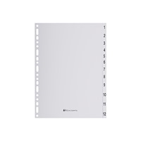 Clairefontaine Exacompta - avdelare - 12 delar - för A4 - tabbad - grå