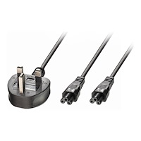 Lindy Lindy - strömdelare - IEC 60320 C5 till BS 1363A - 2.5 m