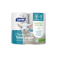 Lambi Toiletpapir Lambi Classic Plus 3-lag L25.5m Hvid,7 pk x 4 rl...
