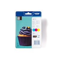 Brother Brother LC123 RainbowPack - 3-pack - Lång livslängd - gul, cyan, magenta - original - bläckpatron