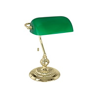 EGLO Eglo Banker - skrivbordslampa - E27 - grön, mässing