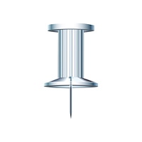 EXACOMPTA Exacompta - tryckstift - 10 mm huvuddiameter, 7 mm nål - kristall - paket med 25