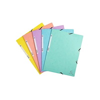 EXACOMPTA Elastiska mappar 5-pack pastellfärger, 24x32cm, passar A4, e...