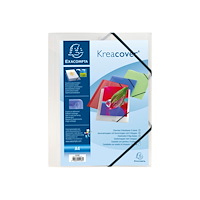 EXACOMPTA Exacompta Kreacover - 3-flikhållare - för A4 - kapacitet: 200 ark - genomskinlig vit