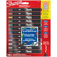 Sharpie Sharpie 2201070, 12 styck, Rundad spets, Svart, 2,5 mm, Blås...