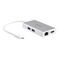 StarTech.com StarTech.com USB-C-multiportadapter med 4K HDMI - 2 USB-A-portar - 60 W PD - Silver och vit - dockningsstation - USB-C /...