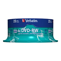 VERBATIM Verbatim - DVD-RW x 25 - 4.7 GB - lagringsmedier
