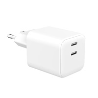 GEAR Charger 220V 2xUSB-C PD/PPS 65W GaN White
