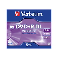 VERBATIM Verbatim - DVD+R DL x 5 - 8.5 GB - lagringsmedier