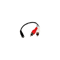 StarTech.com StarTech.com 15 cm stereoaudiokabel - 3,5 mm hona till 2x RCA hane - ljudkabel - 15.24 cm
