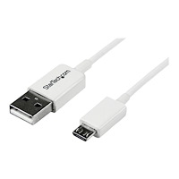 StarTech.com StarTech.com 3.3 ft. (1 m) USB to Micro USB Cable - USB 2.0 A to Micro B - White - Micro USB Cable (USBPAUB1MW) - USB-ka...