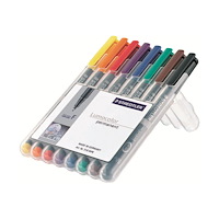 STAEDTLER STAEDTLER Lumocolor - fiberspetspenna - svart, röd, blå, grön, gul, orange, brun, violett (paket om 8)
