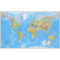 Kartförlaget Världen väggkarta LAMINERAD i papptub,1:30m, Kartförlaget