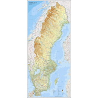 Kartförlaget Sverige väggkarta Kartförlaget, 1:900 000, miljö i papptub