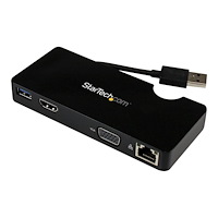 StarTech.com StarTech.com USB 3.0 to HDMI or VGA Adapter Dock - USB 3.0 Mini Docking Station w/ USB, GbE Ports - Portable Universal L...