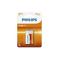 Philips PHILIPS batteri med lång livslängd zinkklorid 9V 1-pack
