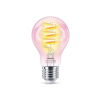 WiZ Philips Smart - LED-glödlampa med filament - form: A60 - klar finish - E27 - 6.3 W - RGB-lampa - 2200-6500 K
