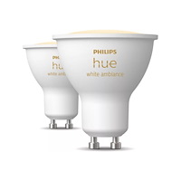 Philips HUE Philips Hue White ambiance - LED-spotlight - GU10 - 4.2 W - varmt till kallt vitt ljus - 2200-6500 K (paket om 2)