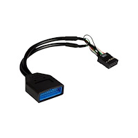 Inter-Tech Elektronik Handels Inter-Tech - intern USB-adapter - 9-stifts USB-överdel till 19-stifts USB 3.0-kontakt - 15 cm