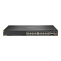 Hewlett Packard Enterprise HPE Aruba 6200F 24G Class4 PoE 4SFP+ 370W Switch - switch - max. staplingsavstånd 10 kms - 24 portar - Administrerad - r...