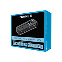 Sandberg Sandberg - HDD / SSD dockningsstation - klonfunktion - M.2 NVMe Card / SATA 6Gb/s - USB-C 3.2 (Gen 2)