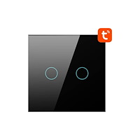 Avatto Avatto touch ljusströmbrytare, WiFi, dubbel, TUYA, svart (TS...