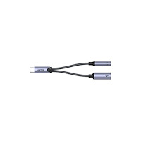 UNITEK Unitek USB-C till hörlursuttag/laddningsadapter - 14 cm