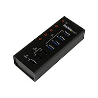 StarTech.com StarTech.com USB 3.0-hubb med 4 portar plus 3 dedicerade USB-laddningsportar (2x 1A & 1x 2A) – väggmonterbart metallhölj...