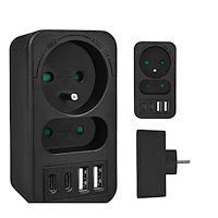 MACLEAN Maclean current socket x2 + 4xUSB, splitter with 2 sockets,...