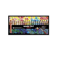 STABILO Stabilo Woody Arty 18st + spetsar + pensel (Woody är både va...